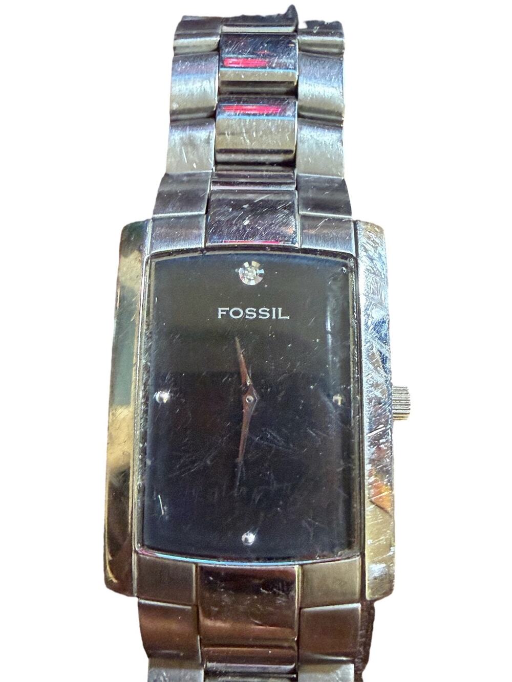 Fossil Arkitekt Rectangle Men's Watch Black Dial Stainless Steel